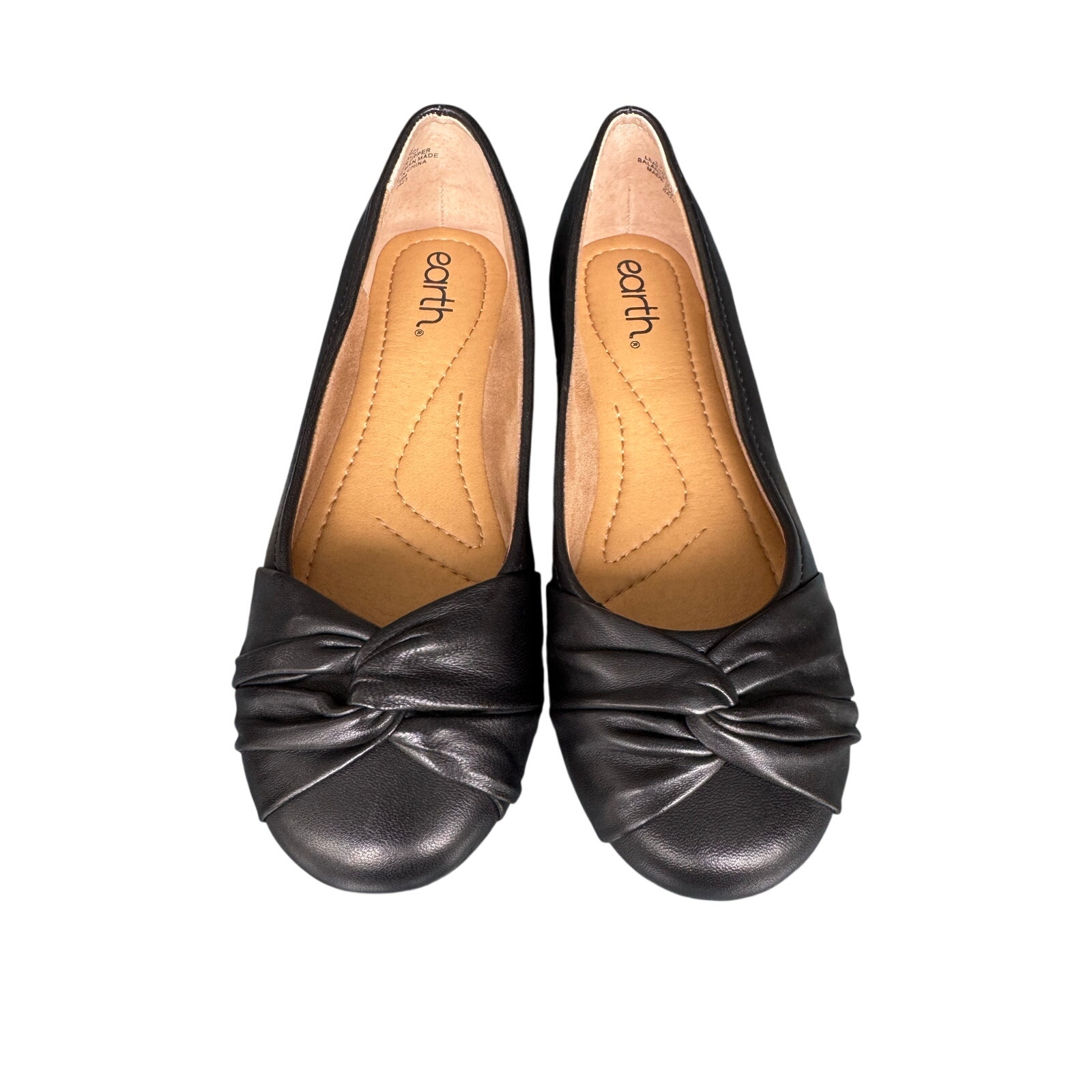 Earth Etjacci Women's 7w Black Leather Flats Pumps/Shoes,
